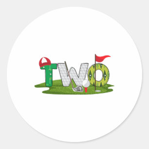 2. Geburtstag Golf Thema 2 Jahre Alte Kinder Sport Runder Aufkleber