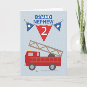 2. Geburtstag Grand Nephew Individuelle Name Firer Karte