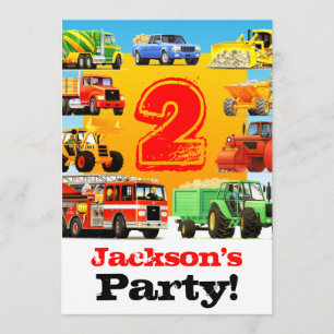 2. Geburtstag Große LKW-Party Einladung