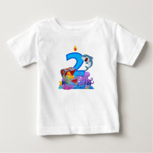 2. Geburtstag Hai & Schatzkiste Ozean-Thema Baby T-shirt