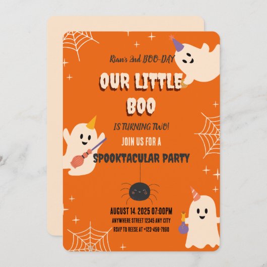 2. Geburtstag Halloween Einladung (Vorne/Hinten)