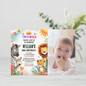 2. Geburtstag in der Wildnis Einladung (Stehend Vorderseite)