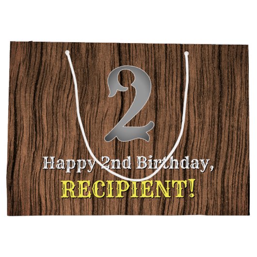 2. Geburtstag: Inspirierter Country Western Look, Große Geschenktüte (Rückseite)