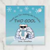 2. Geburtstag Junge Zwei Cooler Eisbär Iglo Geschenkanhänger (Rückseite)