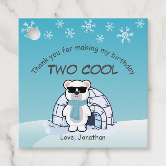 2. Geburtstag Junge Zwei Cooler Eisbär Iglo Geschenkanhänger (Vorderseite)