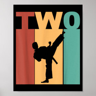 2. Geburtstag Karate Taekwondo Thema 2 Jahre alt Poster