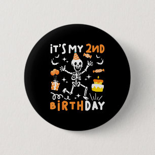 2. Geburtstag Kinder lustiges Skelett 2. Geburtsta Button