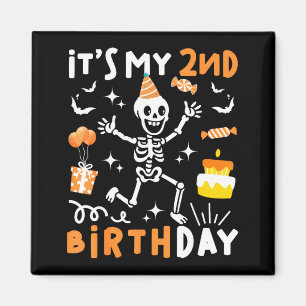 2. Geburtstag Kinder lustiges Skelett 2. Geburtsta Magnet