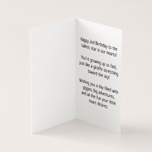 2. Geburtstag - Kinderkarte (Innenseite)