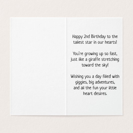 2. Geburtstag - Kinderkarte (Innenseite Aufgefaltet)