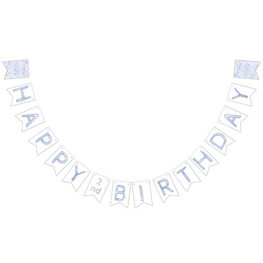 2. Geburtstag Kleinkind Seefisch-Banner Wimpelkette (Alle)