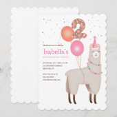 2. Geburtstag Lama Einladung (Vorne/Hinten)