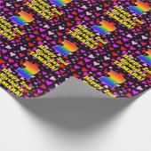 2. Geburtstag: Liebesherzen-Muster, Regenbogen # 2 Geschenkpapier (Ecke)