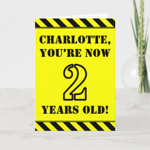 2. Geburtstag: Lustiger Schablonentext, individuel Karte
