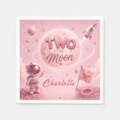 2. Geburtstag Mädchen Weltraum Serviette (Vorderseite)