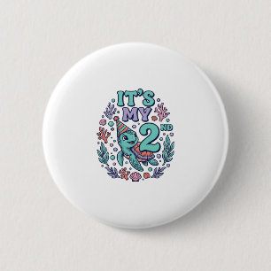 2. Geburtstag Meeresschildkröte Vintage Gravur Des Button