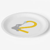 2. Geburtstag Modernes Grau Elefant Party Teller (Schrägansicht)