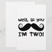 2. Geburtstag Mustache Briefpapier (Vorne/Hinten)