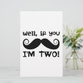 2. Geburtstag Mustache Briefpapier (Stehend Vorderseite)