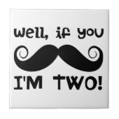 2. Geburtstag Mustache Fliese (Vorderseite)
