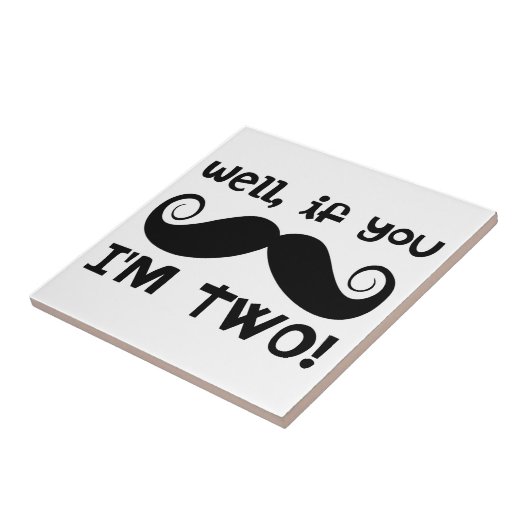 2. Geburtstag Mustache Fliese (Seite)