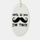 2. Geburtstag Mustache Keramikornament (Rechts)