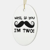 2. Geburtstag Mustache Keramikornament (Links)