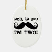 2. Geburtstag Mustache Keramikornament (Vorne)