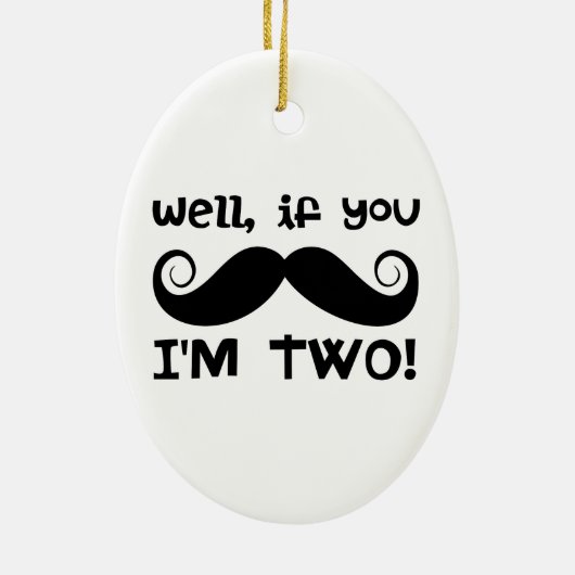 2. Geburtstag Mustache Keramikornament (Hinten)