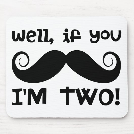 2. Geburtstag Mustache Mousepad (Vorne)