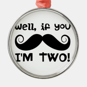 2. Geburtstag Mustache Ornament Aus Metall