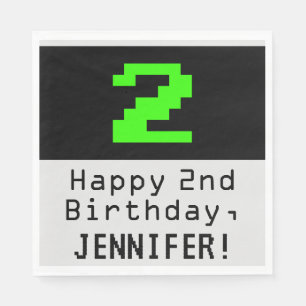2. Geburtstag - Nerdy / Geeky Style "2 & Name Serviette