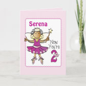 2. Geburtstag Niedlich Sweet Ballerina Cartoon Eth Karte (Vorderseite)