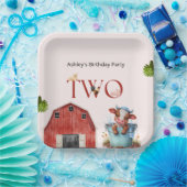 2. Geburtstag Niedliche Kuhfarm Stall Party Pappteller (Party)