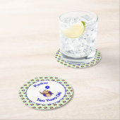 2. Geburtstag niedlicher Affenblase geben Namen Runder Pappuntersetzer (Vor Ort)