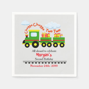 2. Geburtstag Niedlicher Zug mit Geschenken Serviette