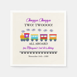 2. Geburtstag Niedlicher Zug Serviette