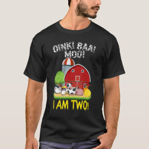 2. Geburtstag Oink Baa Moo I Be Two Farm Animes T-Shirt