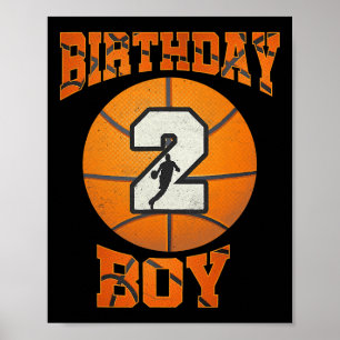 2. Geburtstag Outfit Boy Basketball Zweites 2 Jahr Poster