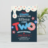 2. Geburtstag Party 4. Juli Einladung (Stehend Vorderseite)