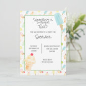 2. Geburtstag Party Eiscreme und Popsicles Einladung (Stehend Vorderseite)