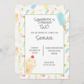 2. Geburtstag Party Eiscreme und Popsicles Einladung (Vorne/Hinten)