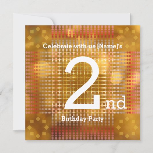 2. Geburtstag Party - Goldene Einladung (Vorderseite)
