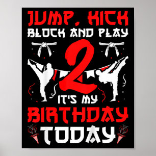 2. Geburtstag Party Karate 2 Jahre Alte Karate Geb Poster
