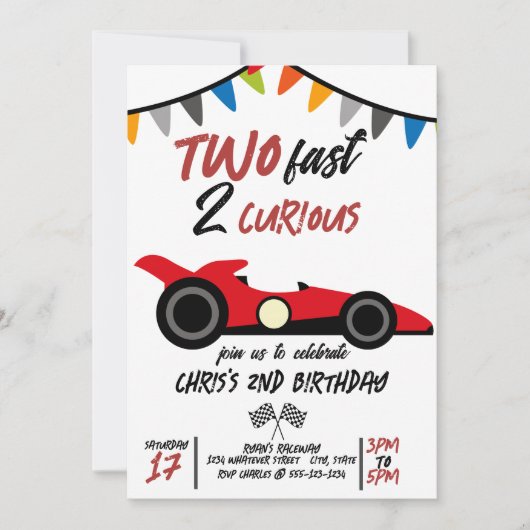 2. Geburtstag Party kundenspezifisch Einladung (Vorderseite)