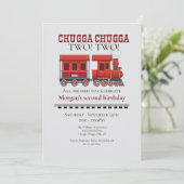 2. Geburtstag Party Niedlich Red Western Bahn Einladung (Stehend Vorderseite)