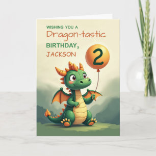 2. Geburtstag Personalize Name Niedlich Dragon Bal Karte