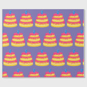 2. Geburtstag Pink Cake Geschenkpapier (Flach)