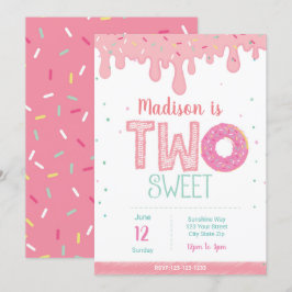 2. Geburtstag Pink Donut Einladung