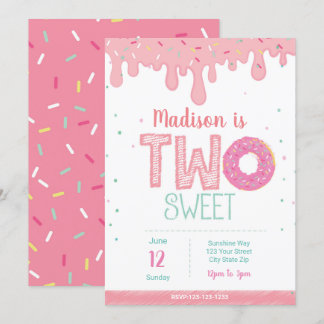 2. Geburtstag Pink Donut Einladung